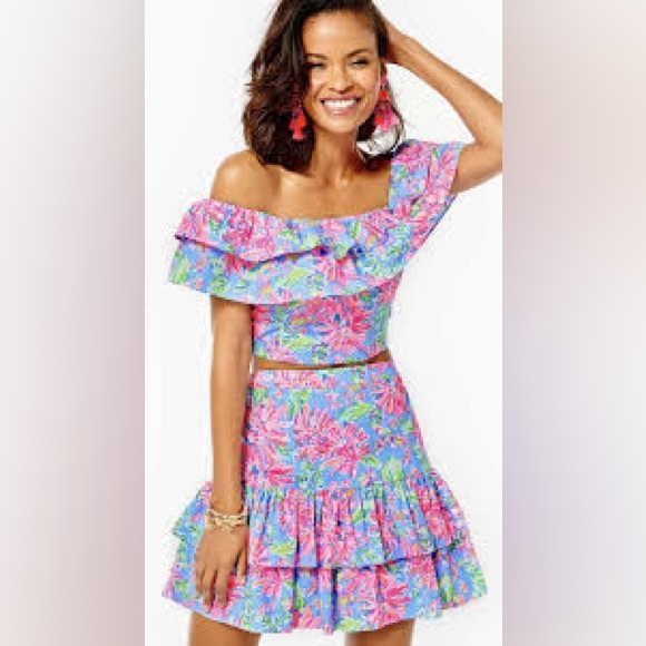 Lilly Pulitzer MAYSLIE SET | BLUE PERI | SUNRISE BAY | Size 8 💕🩵 - Picture 2 of 4